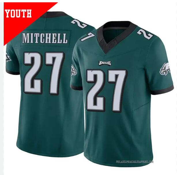 Youth Nike Philadelphia Eagles #27 Quinyon Mitchell Midnight Green   Game 2024 NFL Jersey